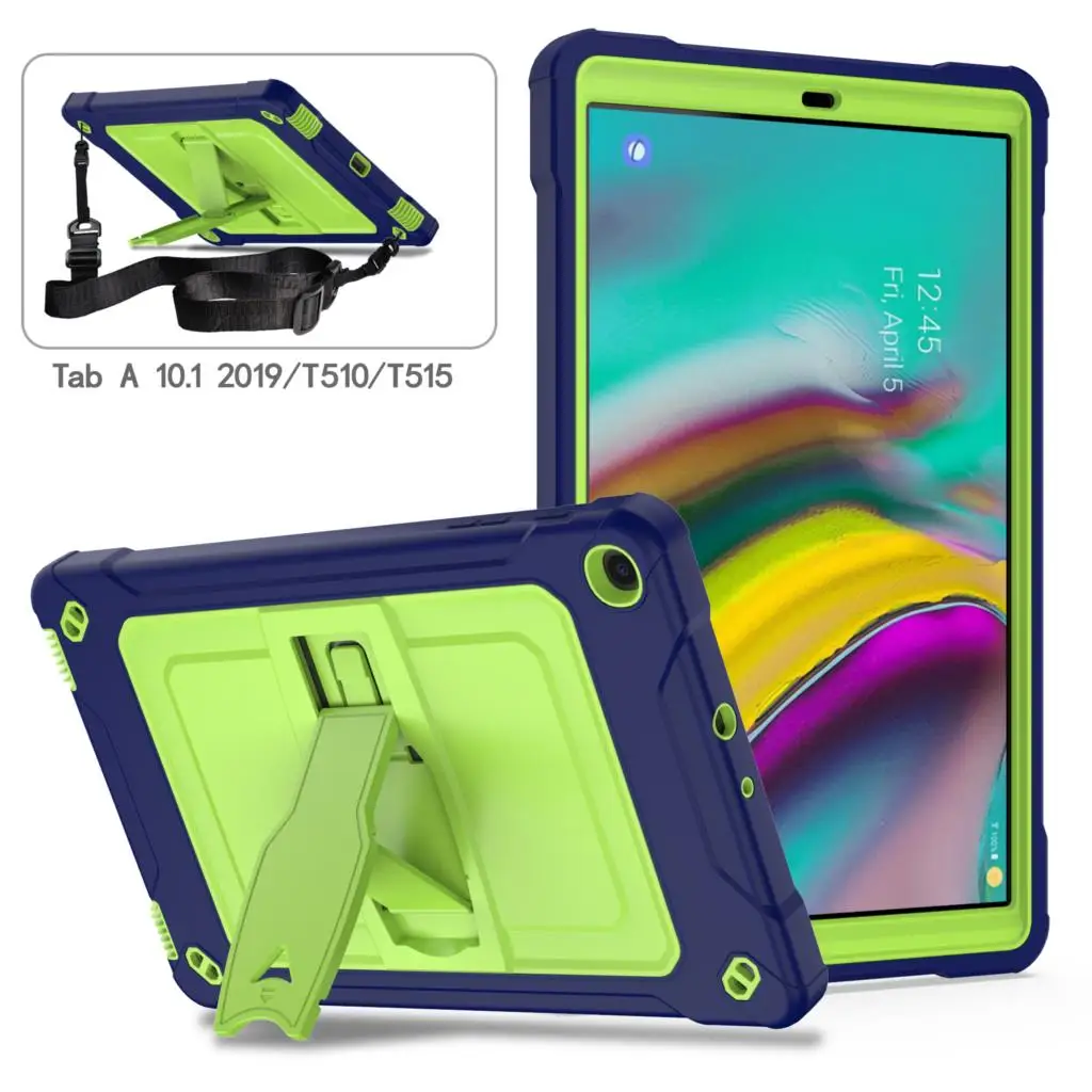 

Чехол для Samsung Galaxy Tab A10.1 2019 дюйма, Женский противоударный силиконовый чехол для планшета для детей с подставкой и плечевым ремнем