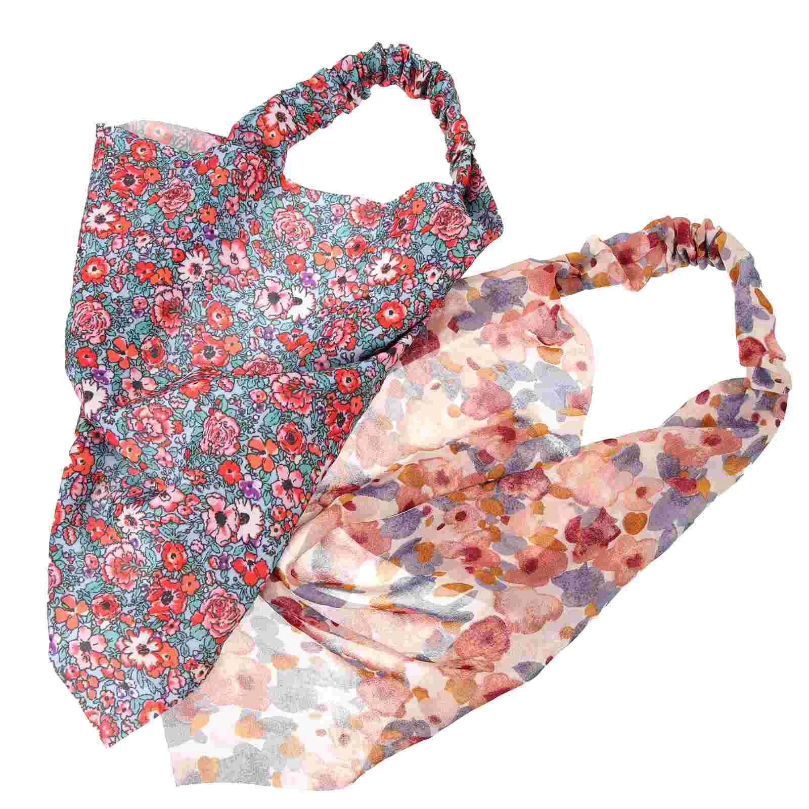 

Handkerchief Flower Hair Accessories Floral Headband Hair Bandanas Flower Scarves Satin