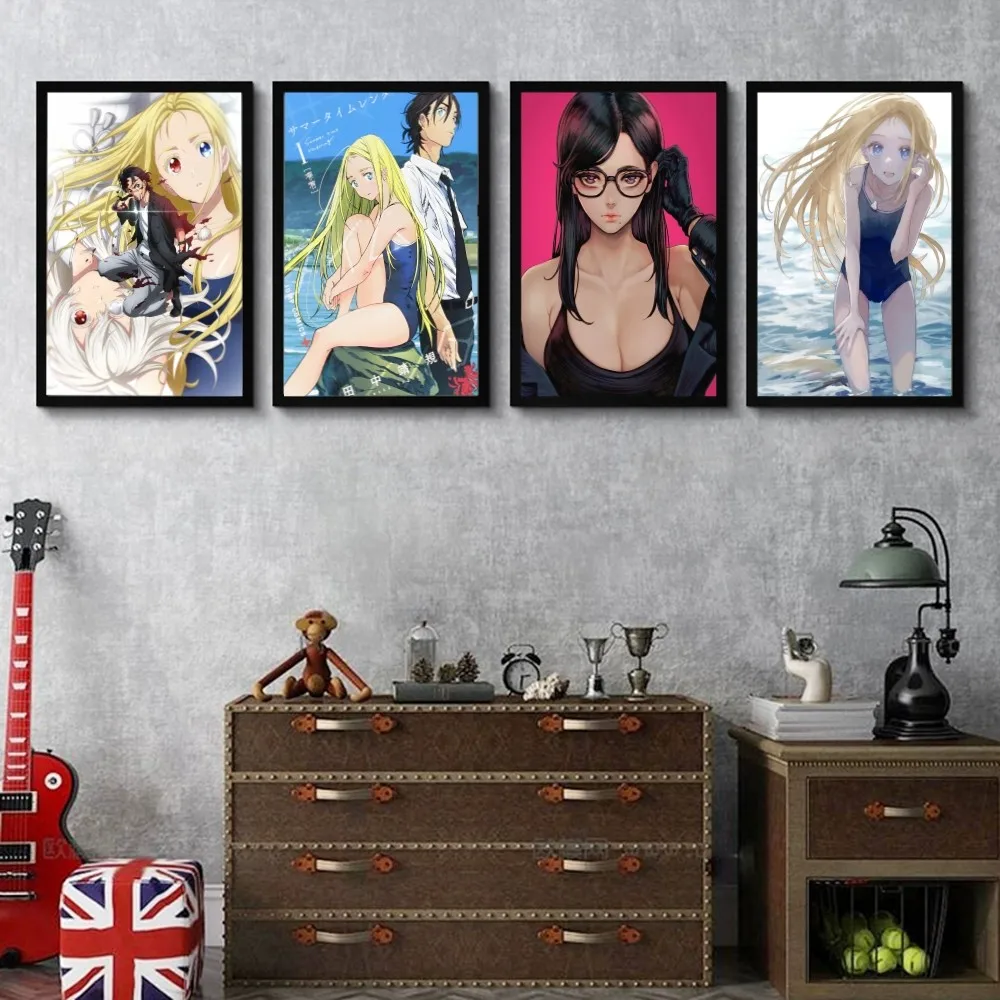 Аниме Летнее Время Рендеринг Самоклеящийся Настенный Постер Hd Качество Белая