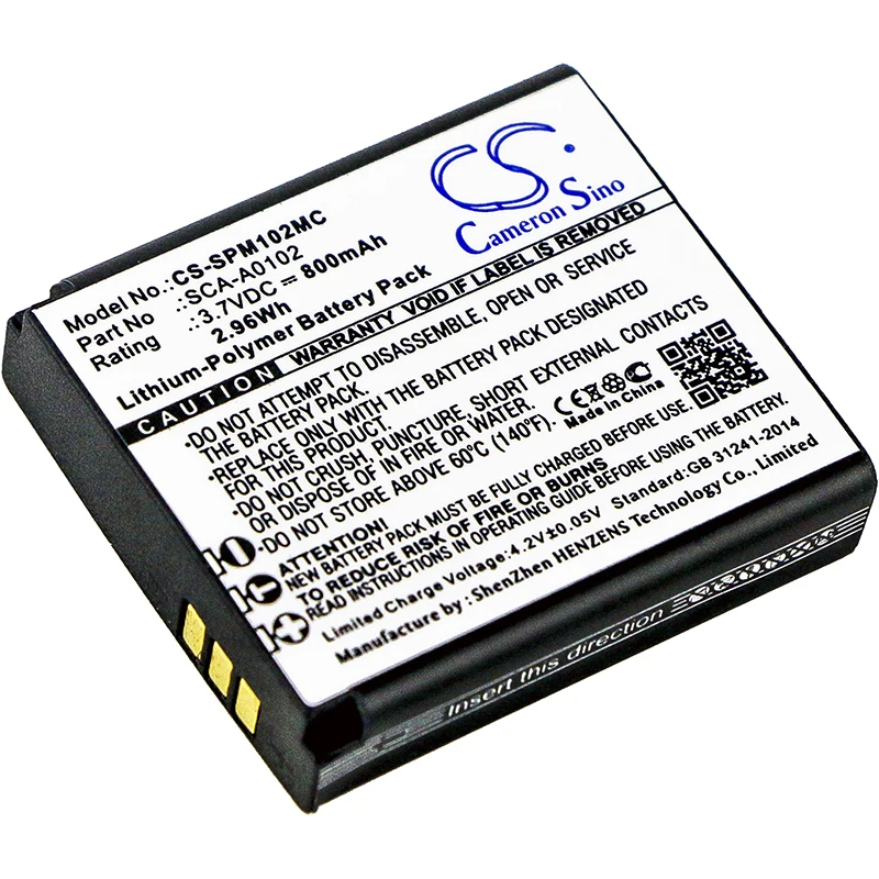 

Cameron Sino Camera Replacement Li-Polymer Battery 800mAh For SCA-A0102 OLYMPUS Prism Bluetooth Acti Free Tools