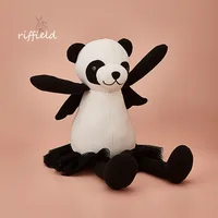 40CM Black and White Red Panda Tulle Skirt Plush Toy Holiday Gifts Home Decoration Baby Comforting Toy