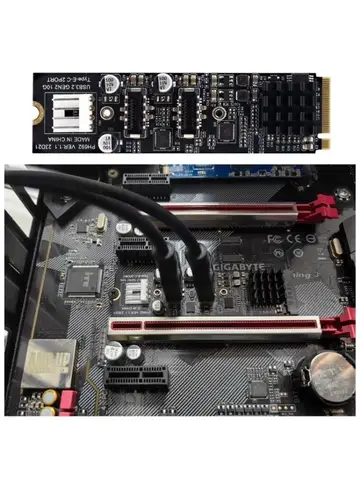 587B Двойной порт USB Card NVME PCIE TO USB Адаптер 10 Гбит / с ASM3142