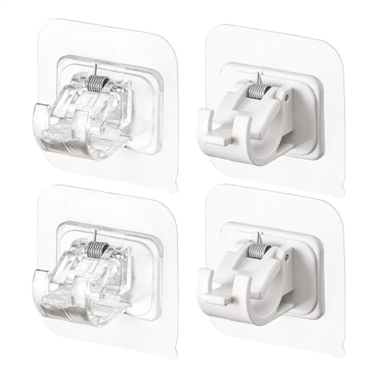 

2 Pieces Self Adhesive Curtain Rod Bracket Wall Hooks Drapery Pole Fixings for Hotel