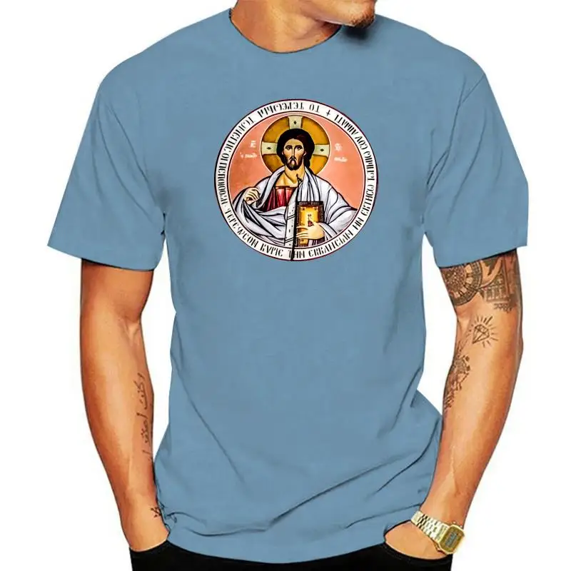 

Fashion Jesus Greek Orthodox Iconography Tshirt Men Graphic Men Tee Shirt 2022 Short Sleeve