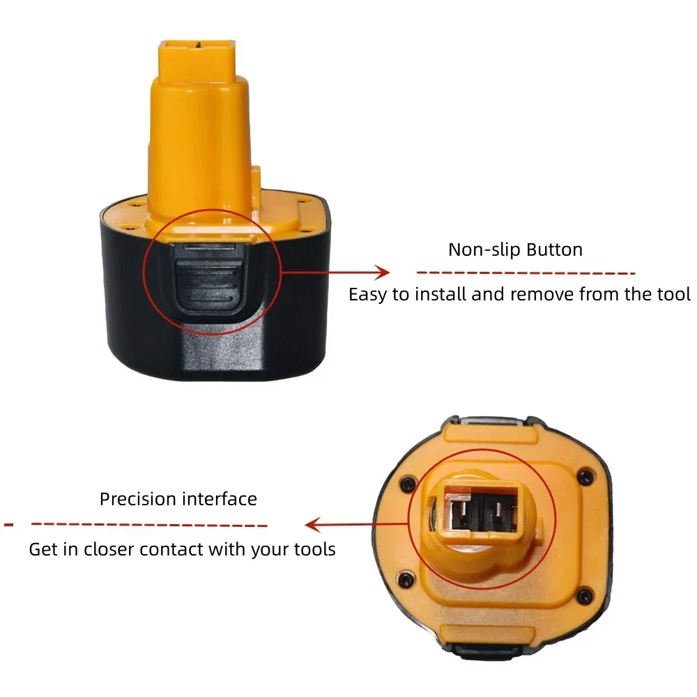 Аккумулятор 4800 мАч 9 6 в для Dewalt с зарядным устройством DE9061 DE9062 DW9061 DW9062 DE9036 DW911 DW921