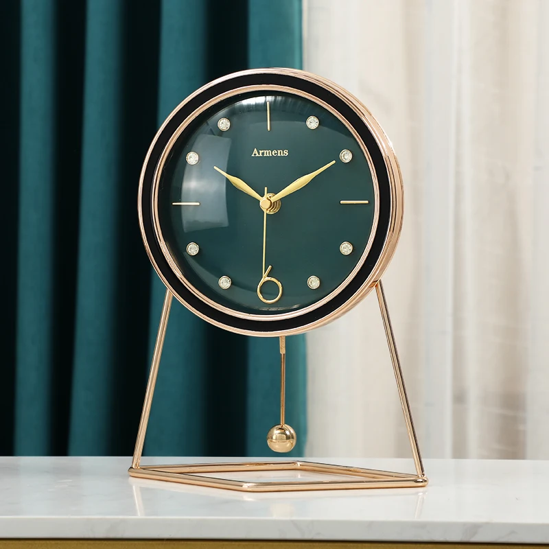 

Silent Luxury Table Clock Modern Nordic Office Ornament Creative Desk Clock Free Shipping Reloj De Mesa Home Decoration 50