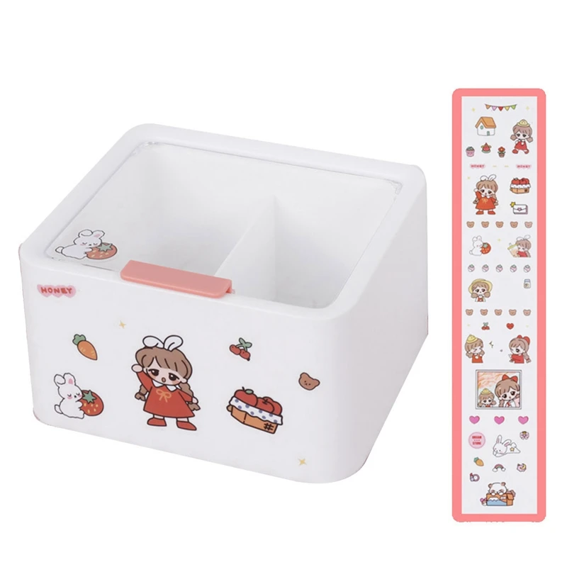 

Коробка для хранения ватных тампонов в форме сердца для девочек, милая коробка для снятия макияжа, для студенческого общежития, маленькая н...