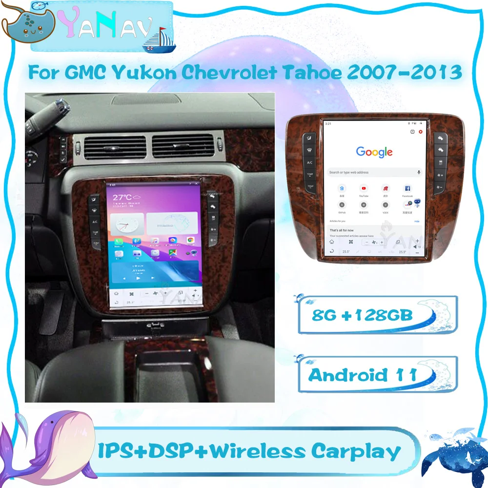 

Автомагнитола с GPS-навигацией для GMC Yukon Chevrolet Tahoe Silverado Suburban 2007-2013, автостерео головное устройство 2 Din