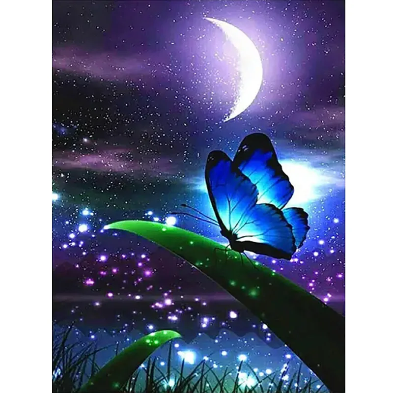 

Moon Butterfly DIY Diamond Painting Animal Diamond Embroidery Set 5D All Water Diamond Mosaic Home Decoration Gift