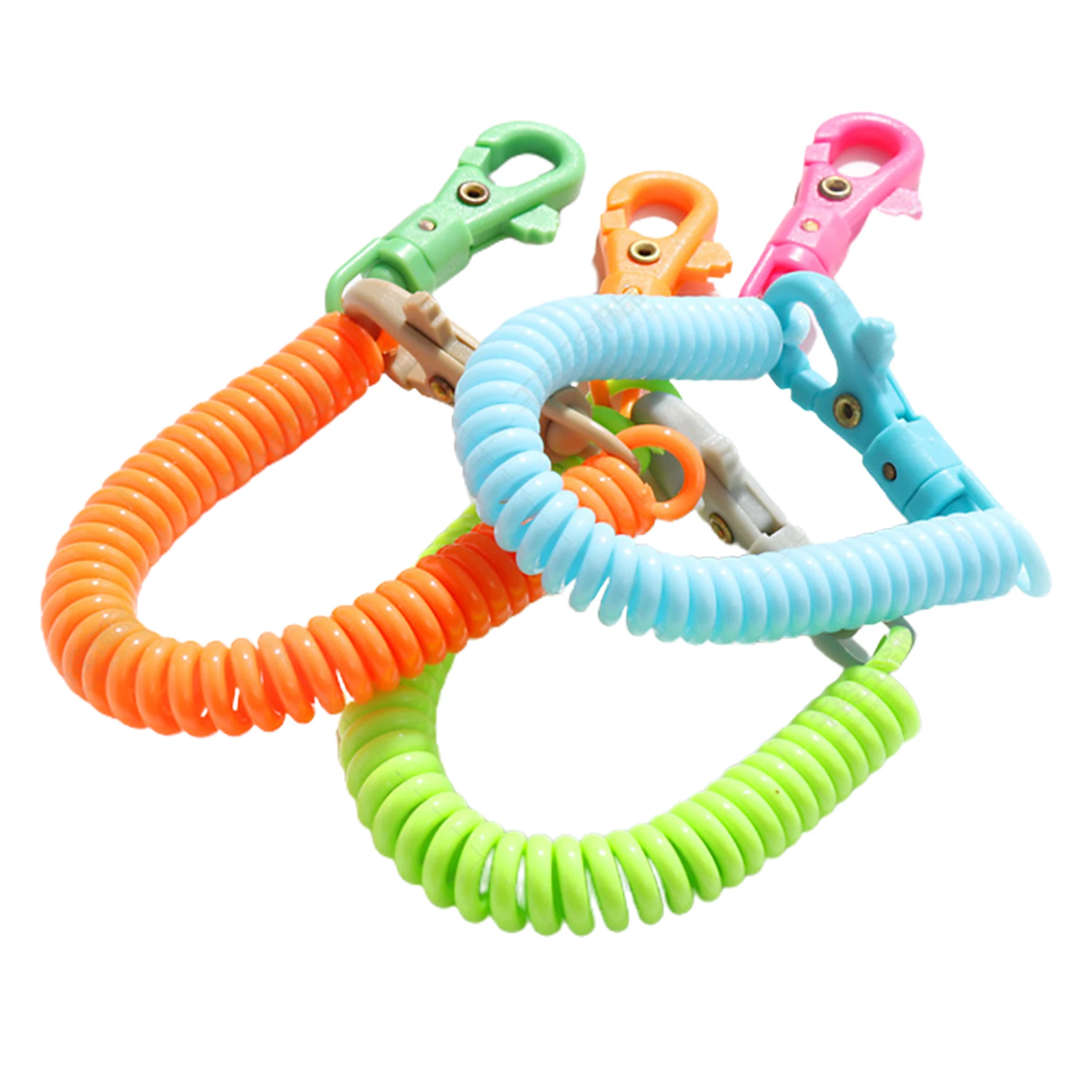 

Spiral Stretch Keychain Elastic Spring Rope Key Ring Metal Carabiner For Outdoor Anti-lost Phone Spring Key Cord Clasp Hook