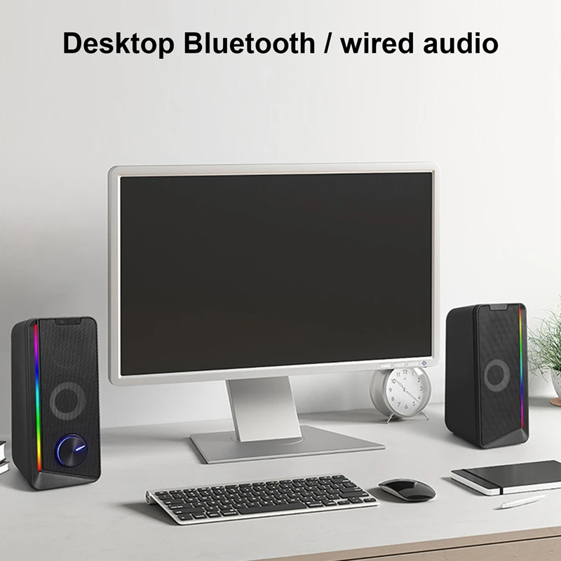 Desktop Bluetooth Audio Multi-Light Effect Cool Computer Speaker 4 Unit Dual Speaker Diaphragm Speaker images - 6