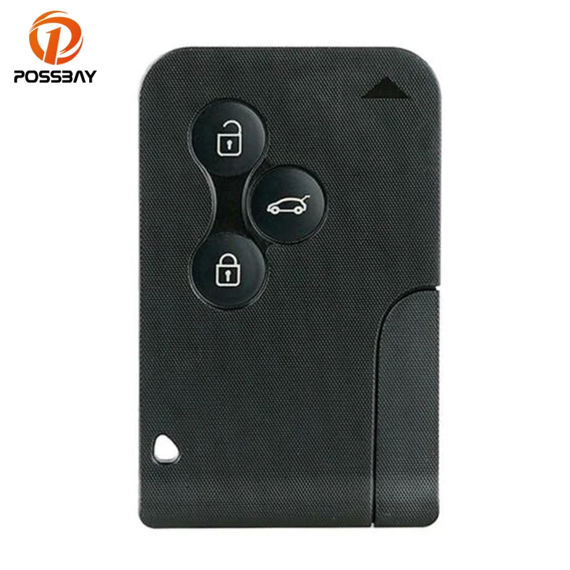 

Remote Car Key Fob Case 433Mhz for Renault Megane/Scenic II 2003-2008 Black Plastic 3 Buttons with Emergency Insert Blade Card