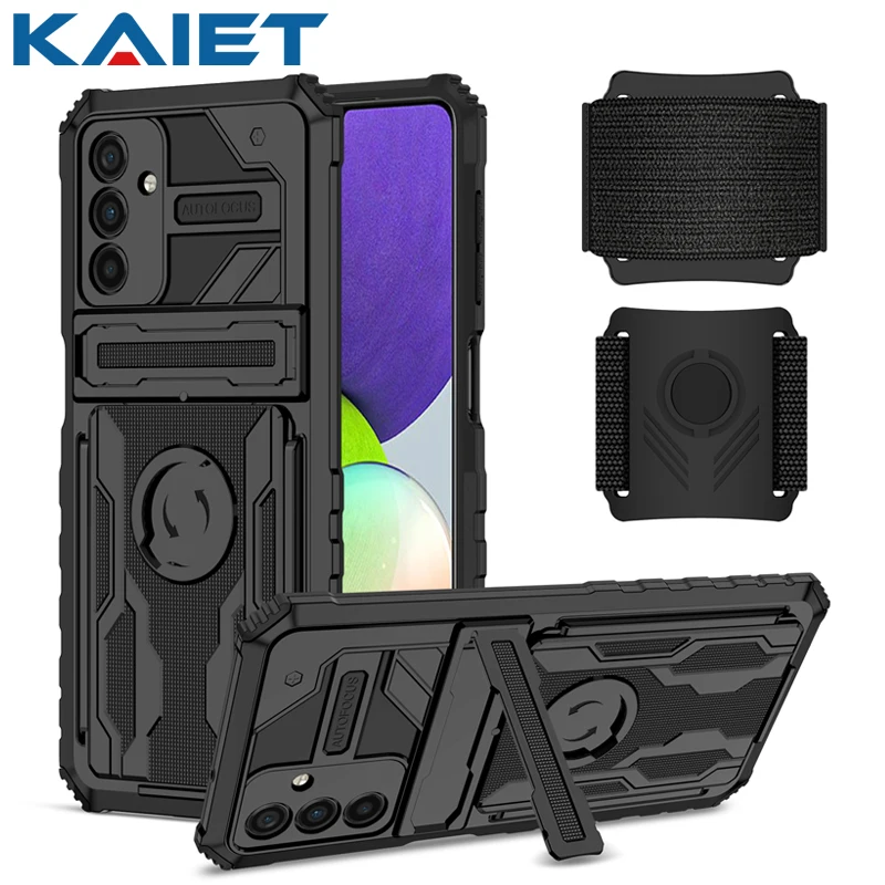 

Shockproof Phone Case For Samsung A02S A12 A32 A52 A72 Wristband Bracket Armor Cover For Galaxy A03S A20S A21S A31 A51 A13 A33