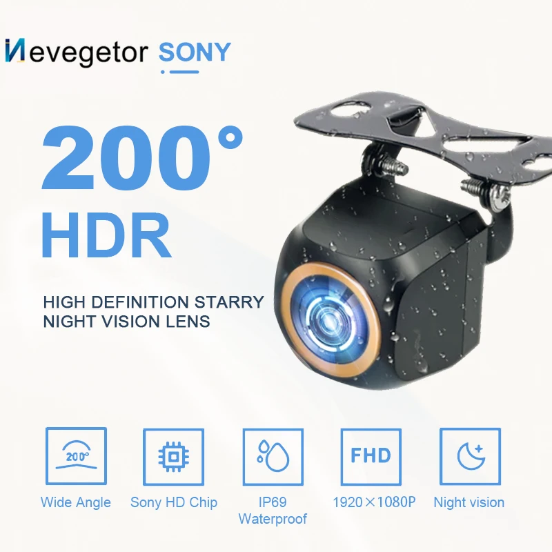 

Автомобильная камера заднего вида AHD 1920x1080P 200 ° Fisheye Golden Lens Full HD ночного видения Задняя передняя камера заднего вида автомобиля