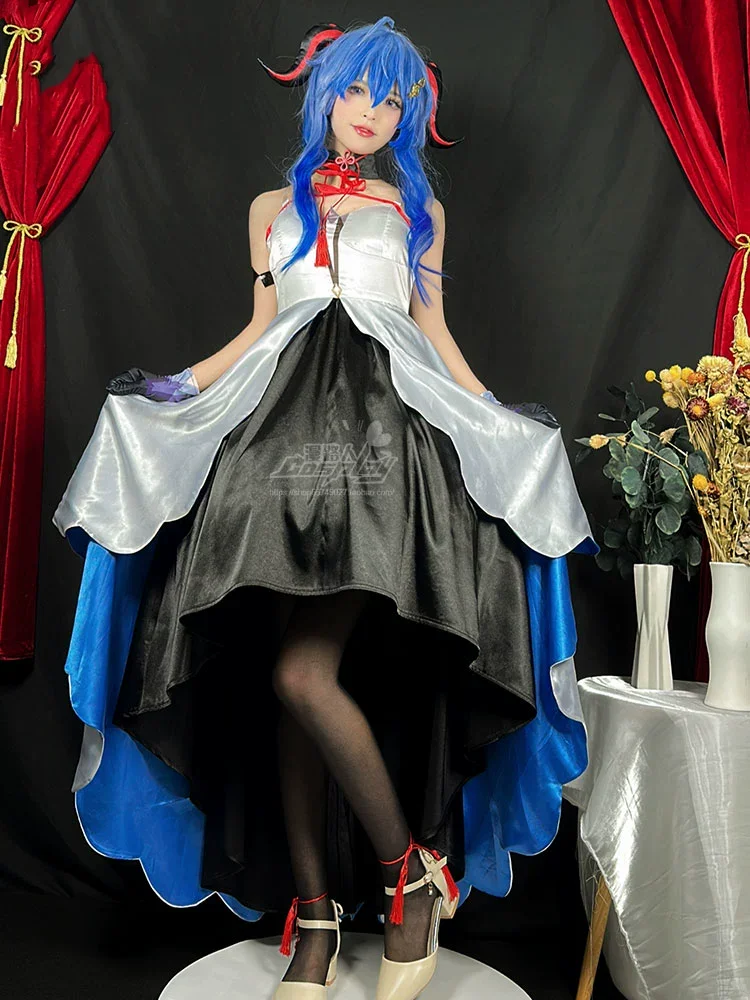 

Концертное симфоническое платье Genshin Impact Ganyu, женский костюм для косплея, костюм для косплея, униформа для игры в искусственное аниме, одежда для ролевых игр