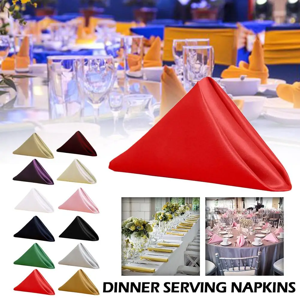 

Квадратные салфетки hemsew 40*40 см, атласная Коктейльная салфетка для вечерние ринки, свадьбы, скатерть, мягкие кухонные обеденные салфетки