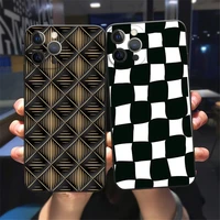 trendy lattice black soft silicone shockproof phone case for iphone 13 12 11 pro max x xs xr 6s 8 7 plus 12 13 mini cover capa