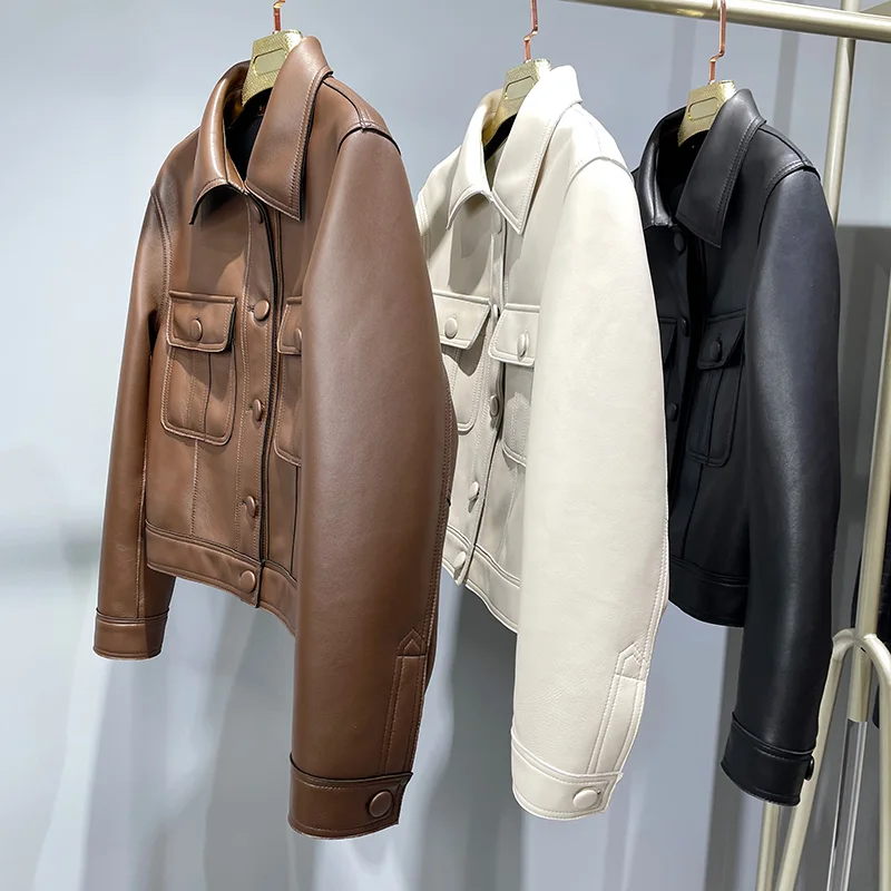 Новинка 2022 женская кожаная куртка Женская демисезонная куртка-бомбер для