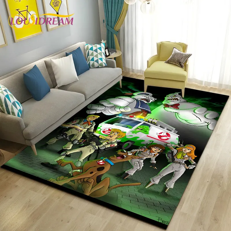 

3D Cartoon Ghostbusters Area Rug Large,Carpet Rug for Living Room Bedroom Sofa Doormat Decoration,Kids Play Non-slip Floor Mat