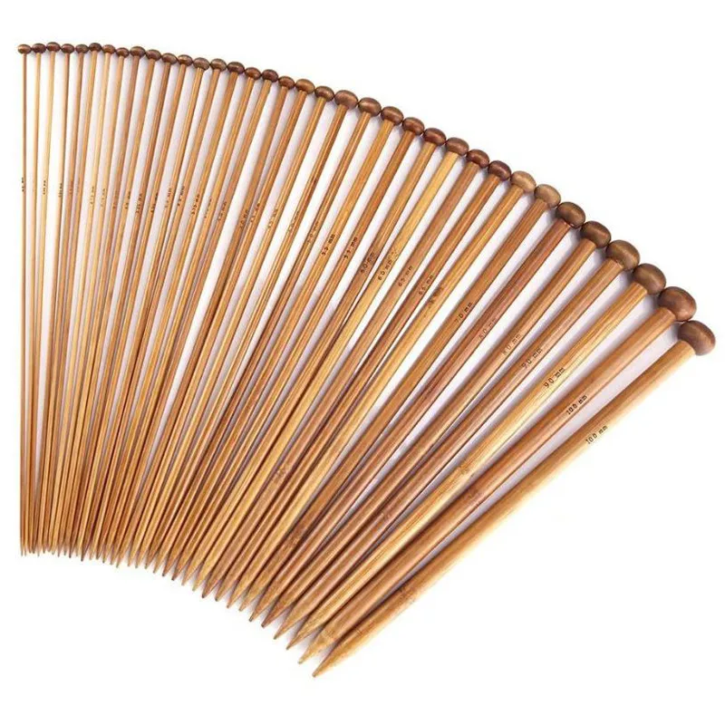 

36 шт./набор, двусторонние спицы для вязания, 18 размеров