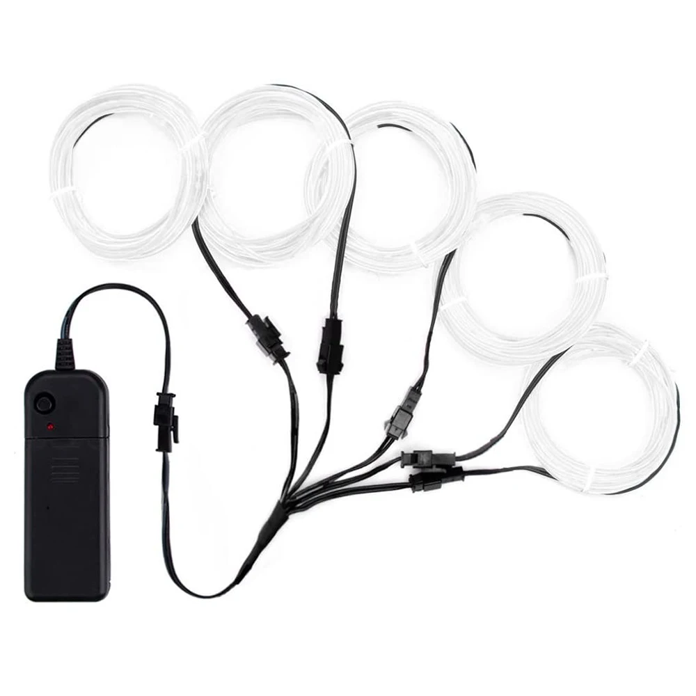 

5 in 1 Neon String Strip Light Car Interior Lighting Glow Portable EL Electroluminescent Wire Rope Tube Lamp for Christmas Hallo