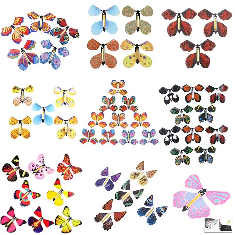 

1/2/5/10pcs Magic Butterfly flying Card Toy with Empty Hands Butterfly Wedding Magic Props Magic Tricks color random