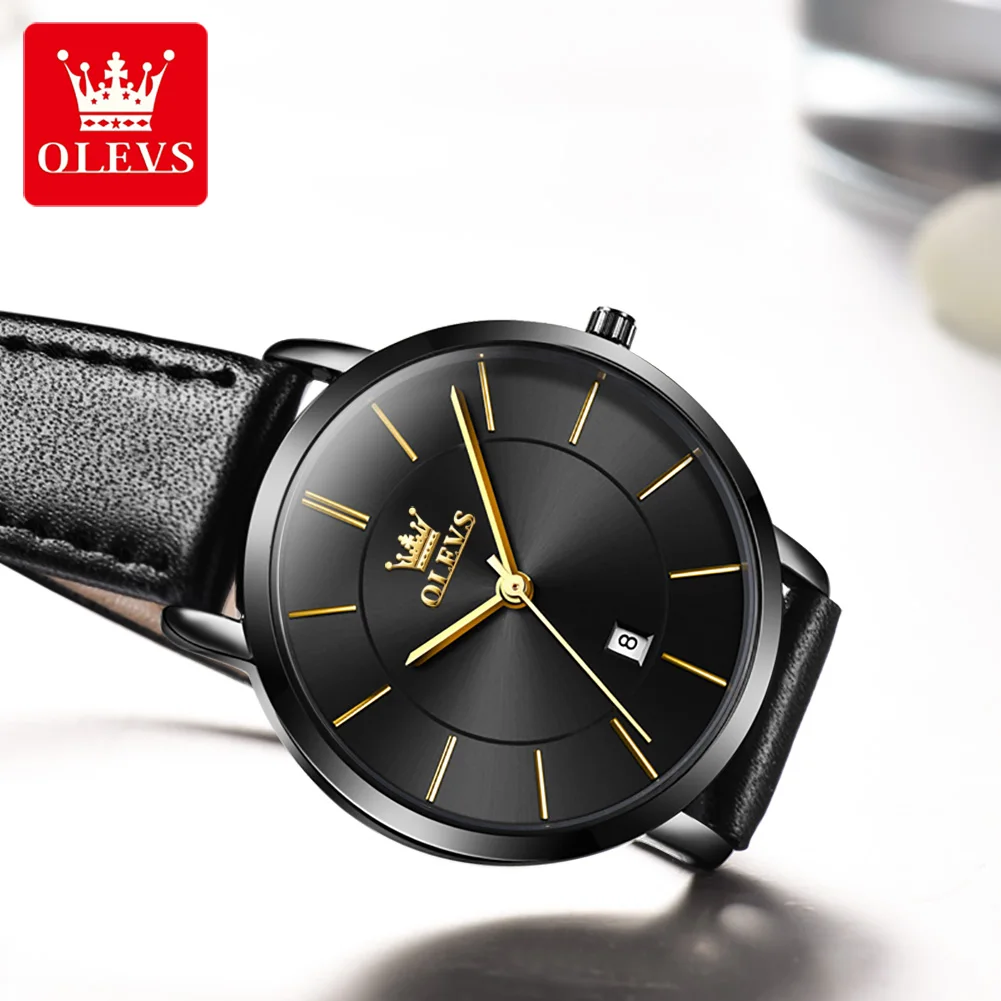 OLEVS Top Brand Quartz Women Watches Waterproof Leather Strap Fashion Women Watch Date Clock Gift for Women Relógio Feminino