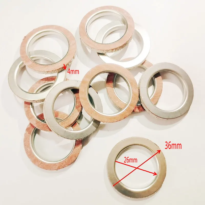 

4 шт. прокладки выхлопной трубы мотоцикла для Yamaha JOG100 RS100 4-тактные уплотнения выхлопной трубы скутера 36 мм * 26 мм * 4 мм уплотнения