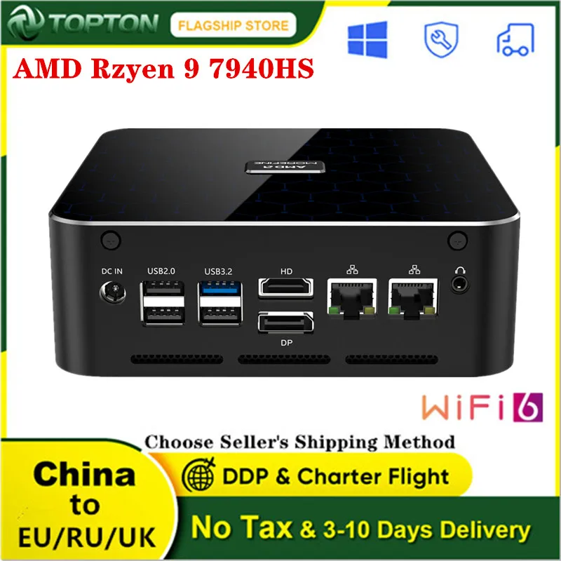 

Morefine Mini PC M600 AMD Rzyen 9 7940HS 7 7840HS 2xDDR5 2xPCIe4.0 2x2.5G LAN Windows 11 NUC Desktop Gaming Mini Computer WiFi6