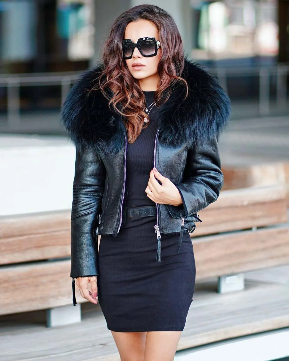 Enlarge Women Jacket Shearling Jacket With Fur Collar Fashion Overcoat Autumn Winter 2022 New