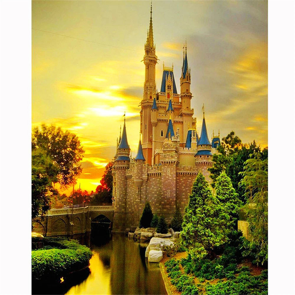 

Landscape Building Castle Printed 11CT Cross Stitch DIY Embroidery Full Kit DMC Threads Handiwork Sewing Painting Hobby Gift