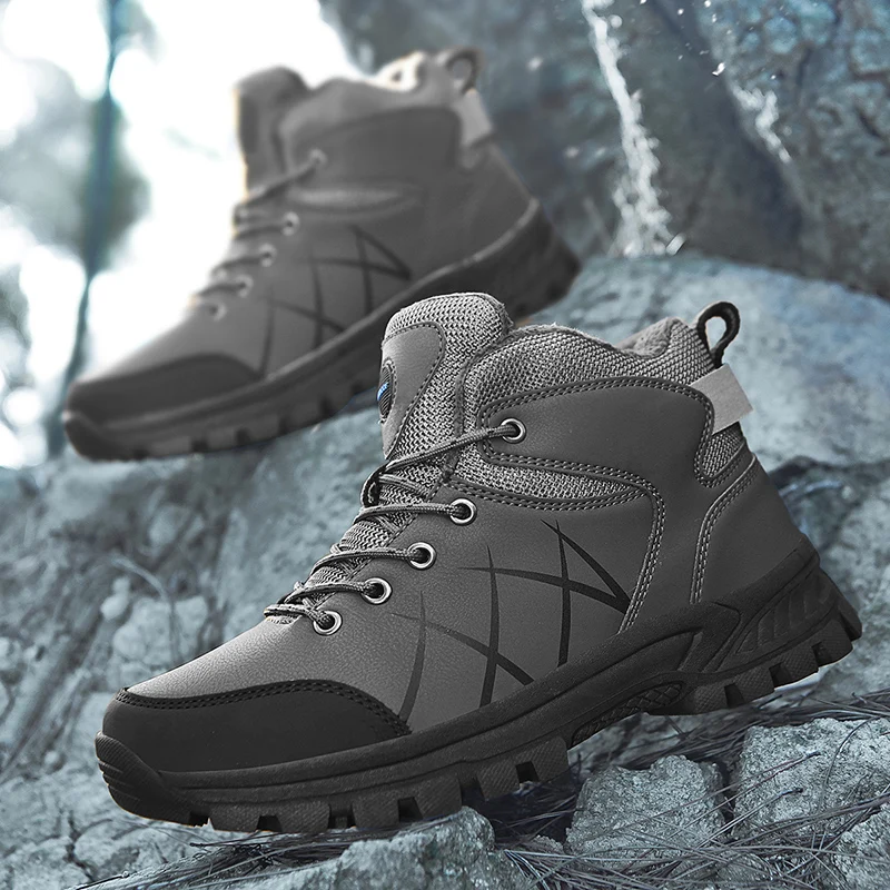 Brand Men Winter Snow Boots Waterproof Super Warm Sneakers Outdoor Male Hiking Boots Work Shoes Size 39-46