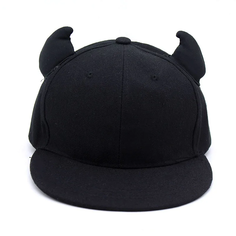 

Men Horns Baseball Cap Black Little Devil Streetwear Trucker Hat for Women Hip Hop Cap Adjustable SnapbackCap Embroidery Sun Hat