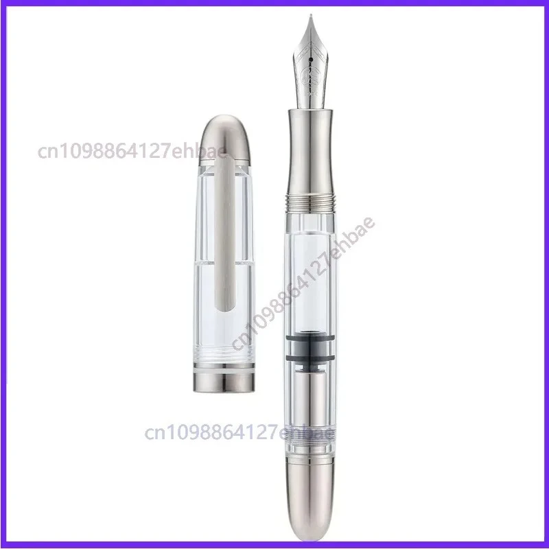Фото Перьевая ручка Asvine p36 Piston с пером Bock EF/F/M 0.38/0.50, прозрачно-белая, из титанового сплава, деловая канцелярская принадлежность, подарок №1