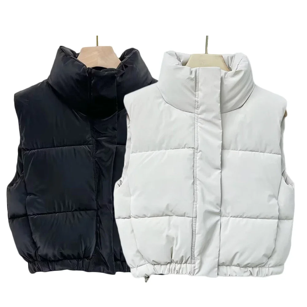 Зимний модный женский жилет TRAF ZR с боковыми вставками и карманами эластичный