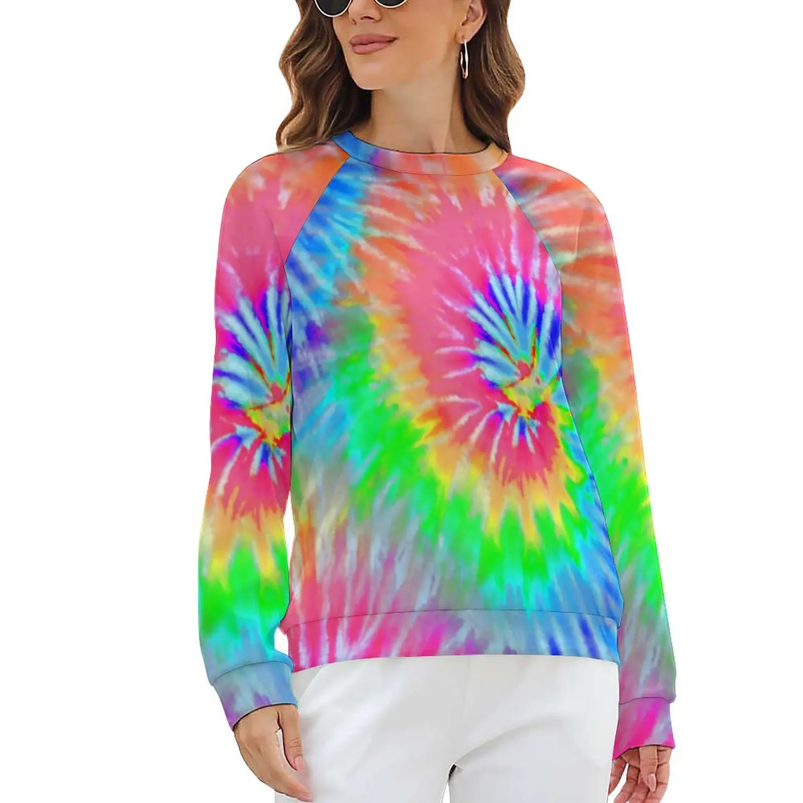 

Худи Starburst с принтом тай-дай, Женская психоделическая уличная одежда, повседневная зимняя Толстовка с длинным рукавом, модные топы большого ...