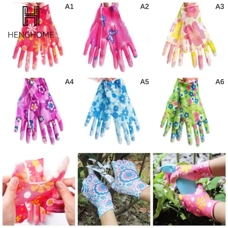 

Non-Slip Working Gloves Planting Yard Cleaning Palm-Coated Floral Garden Gloves Women Non-Slip Household Labor Protection Gloves