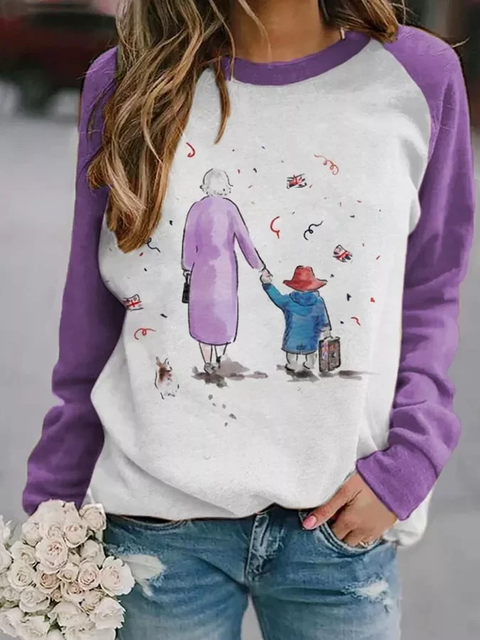 

Elizabeth II Women's Queen's Commemorative Sweatshirt Long Sleeve Top Pullovers Y2k Winter Clothes Women Graphic Hoodie