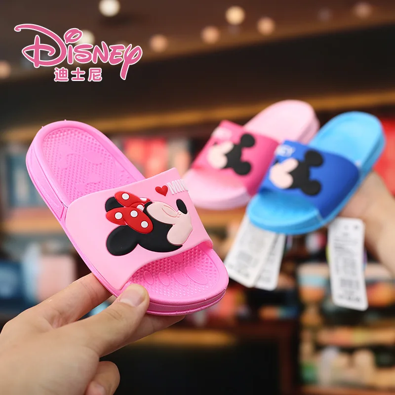 

Детская обувь Disney с Микки Маусом, Нескользящие летние тапочки для дома и улицы, Мультяшные тапочки для мальчиков и девочек