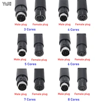 1pcs soldering cables mini din connector s video terminal circular 345678 pin malefemale with plastic handle adapter