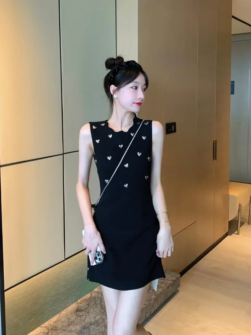 Лоскутное платье с сердечком Vestidos Mujer весенне-летнее туника Vestido без рукавов Ropa