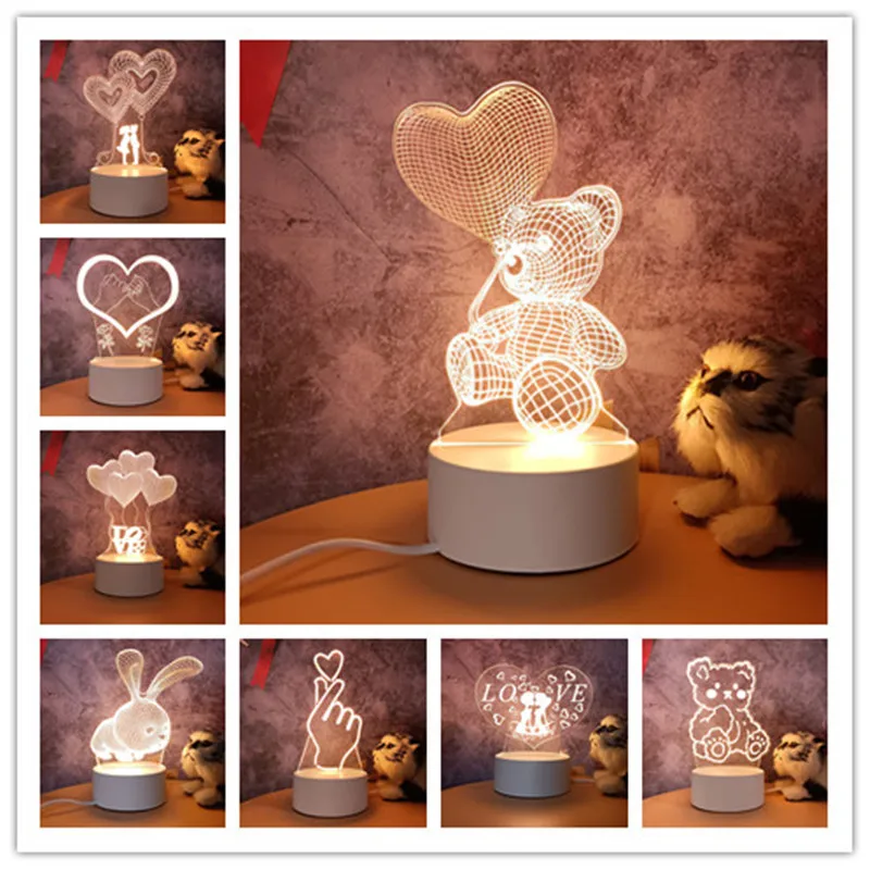 

Светодиодный ночсветильник 3D для украшения дома, подарок на свадьбу, День Святого Валентина, праздник для будущей матери, вечерние ничное у...