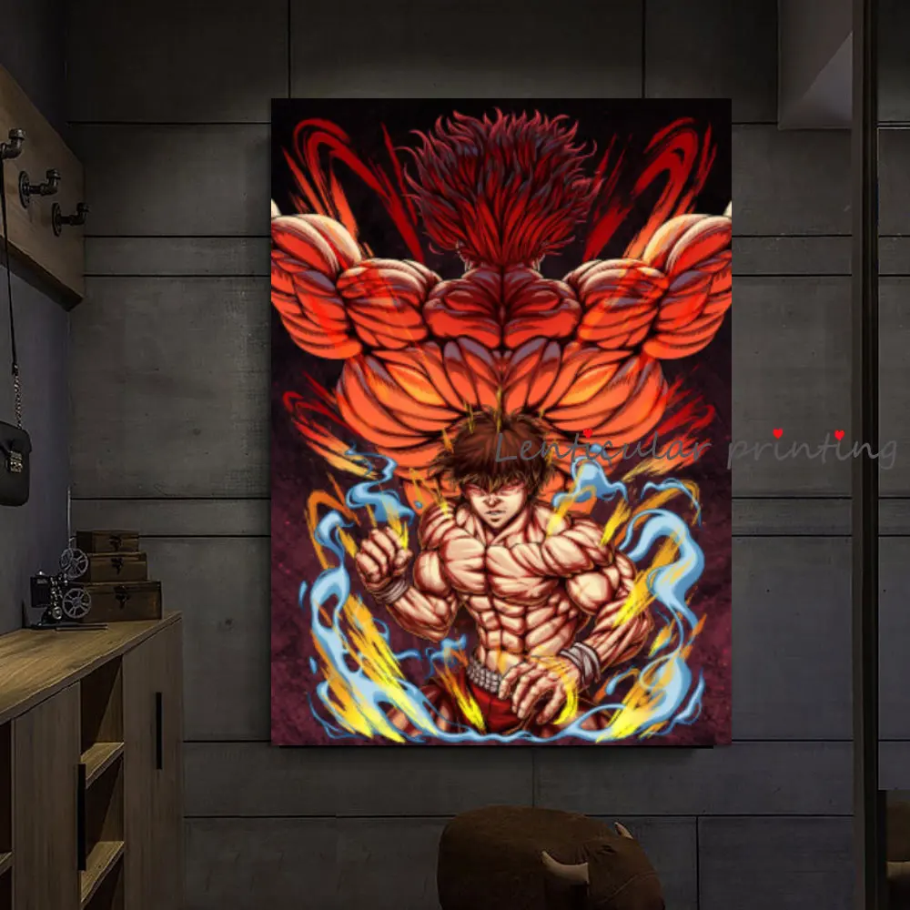 

Фигурка аниме Hanma Baki, настенный художественный плакат, сон огра, холст, живопись, спальня, домашняя искусственная коллекция, художественная ...