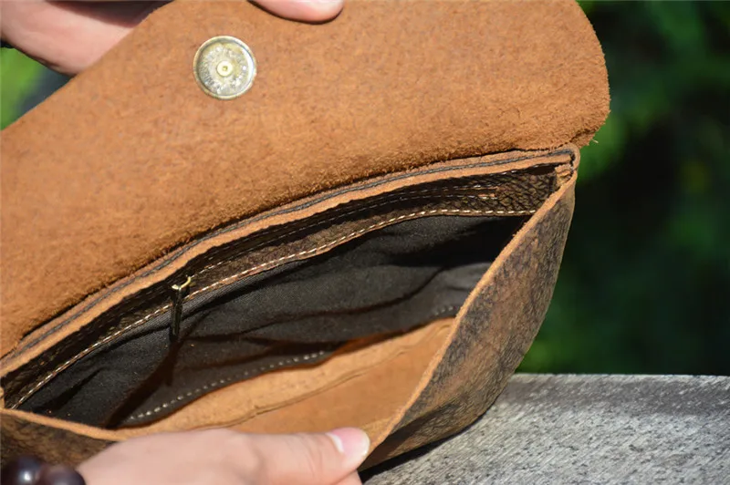 Retro fashion Crazy Horse cowhide man Brown hand hold package outside casual Top cowhide organizer work shoulder crossbody bag