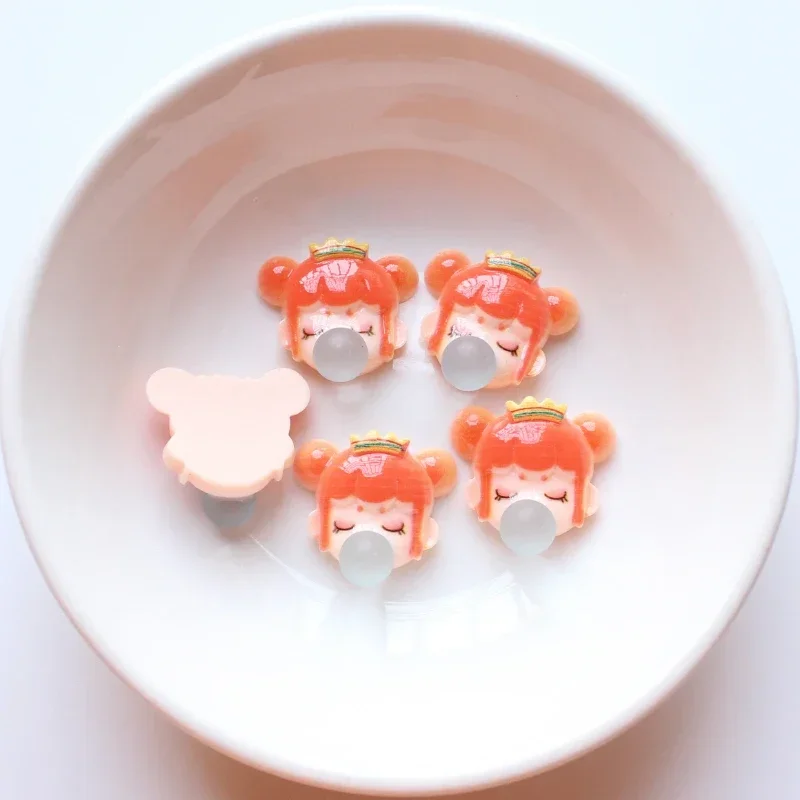 10 шт. Мультяшные пузырьки выдувающая девушка Симпатичные петли с плоской задней