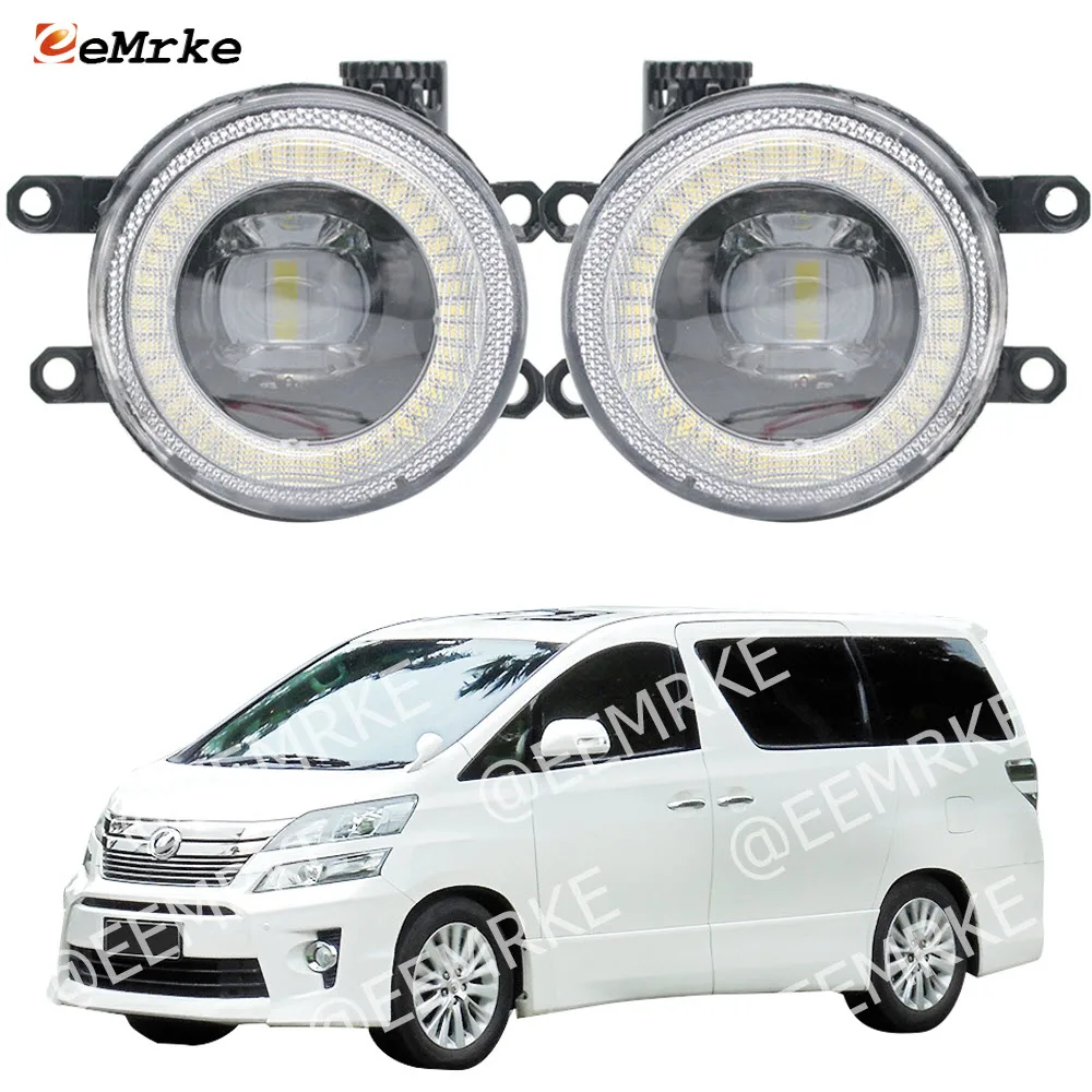 

2x Светодиодные Автомобильные противотуманные фары DRL с кольцом Halo для Toyota Vellfire 3,5 Z,ZR, 3,5 V, 2,4 X GGH20W ATH20W ANH20W 2011-2015