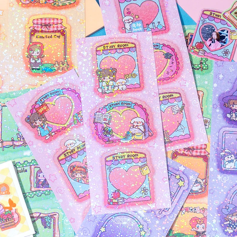 

Наклейки Yoofun с милыми сердечками для детей, стикеры для детского журнала, ярлыки «сделай сам», школьные и офисные канцелярские принадлежнос...