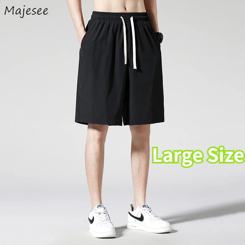 Summer Cool Shorts Loose M-3XL Quick-dry Casual Drawstring Knee Length Trousers Male Fitness Breathable Trendy for Basketball