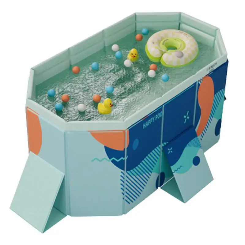 

Foldable Swimming Pool Above Ground PVC Frame Pool Inflation Free Outdoor Multifunctional Water Play Pool With Double Drainage