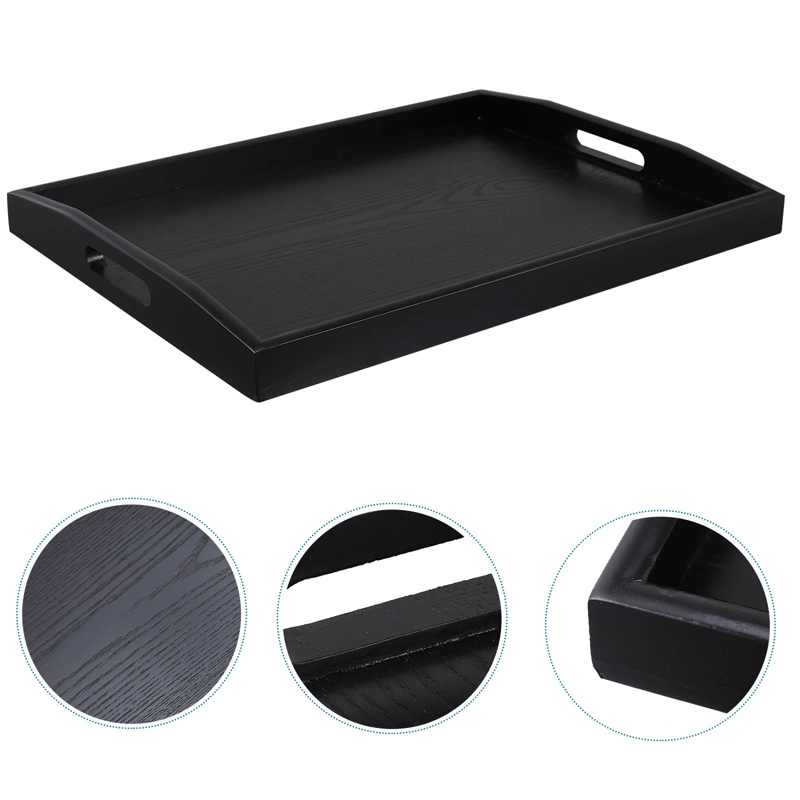 

1Pc Decorative Serving Plate Household Storage Plate Kitchen Accessory (Black)